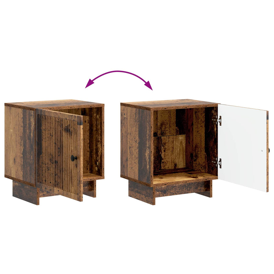 Nachtkastje Oud hout 43 x 34,5 x 50 cm Bewerkt hout