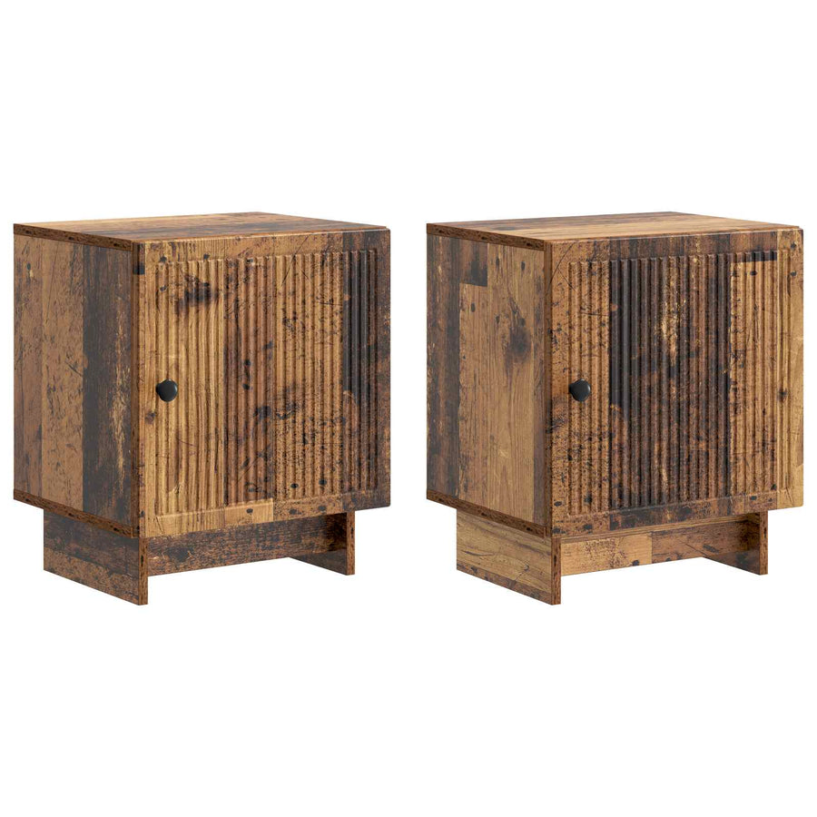 Nachtkastje 2 pcs Oud hout 43 x 34,5 x 50 cm Bewerkt hout