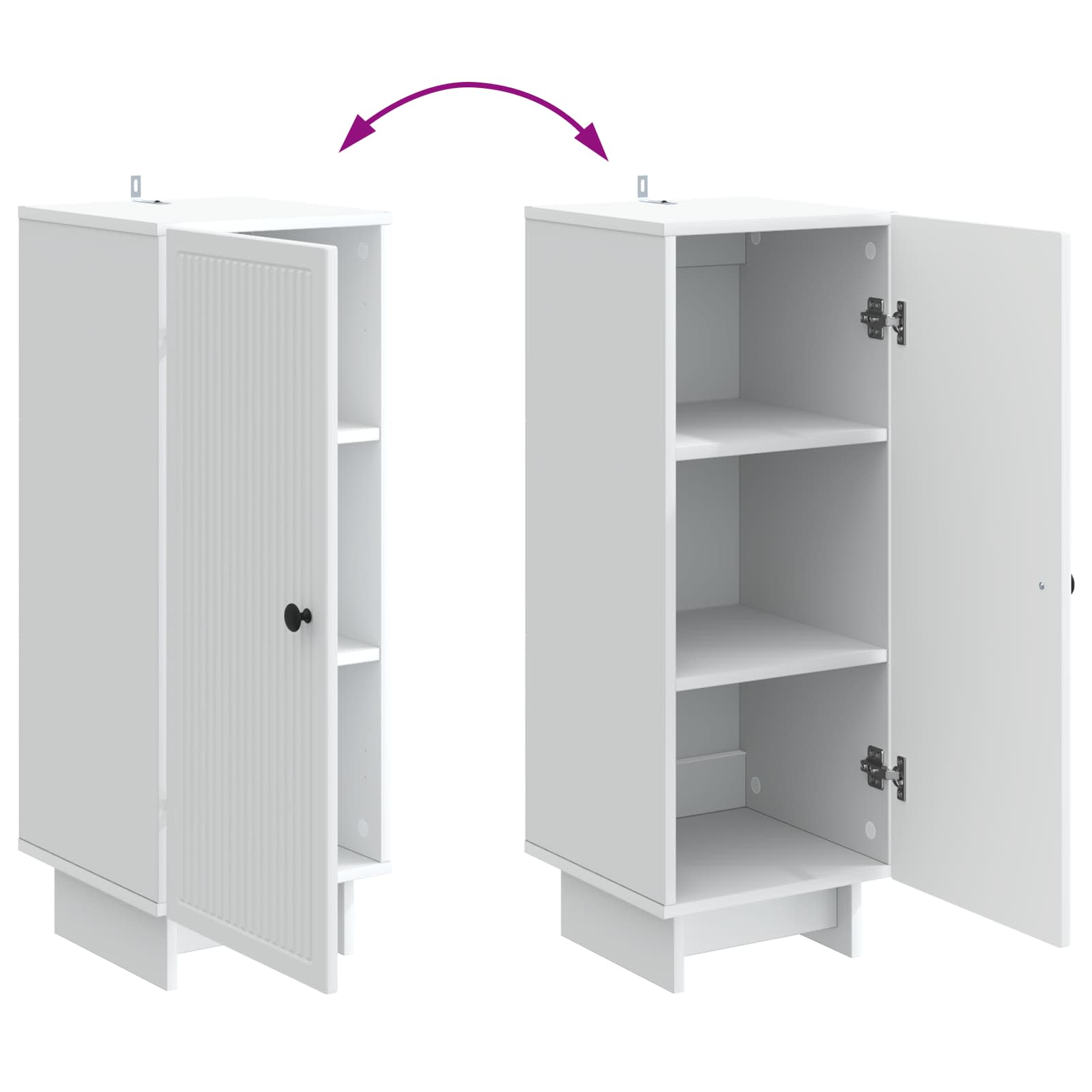 Dressoir Wit 33 x 34,5 x 90 cm Bewerkt hout