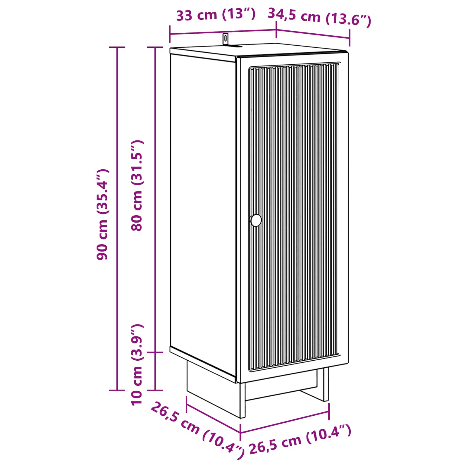 Kast Sonoma Eiken 33 x 34,5 x 90 cm Geconstrueerd hout