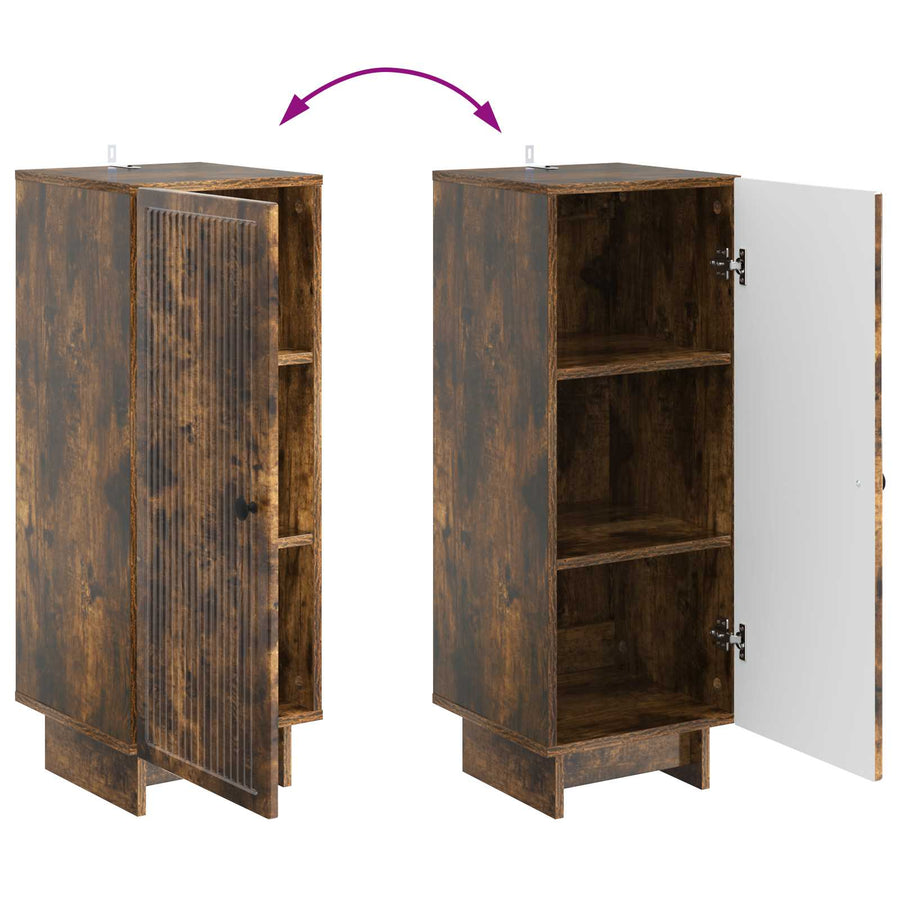 Kast Gerookte Eik 33 x 34,5 x 90 cm Geconstrueerd hout
