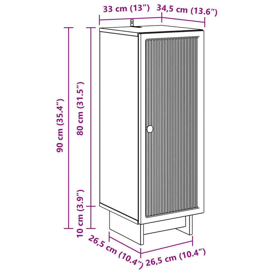 Kast Oudhout 33 x 34,5 x 90 cm Geconstrueerd hout