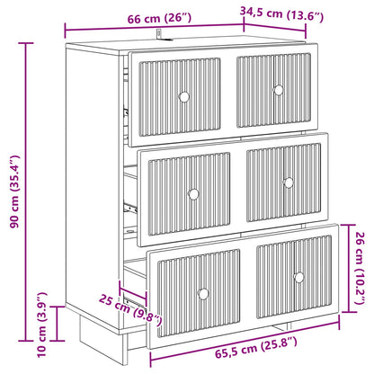 Ladenkast Wit 66 x 34,5 x 90 cm Bewerkt hout