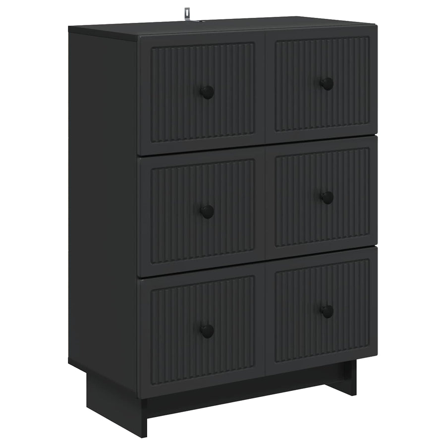 Ladenkast Zwart 66 x 34,5 x 90 cm Bewerkt hout
