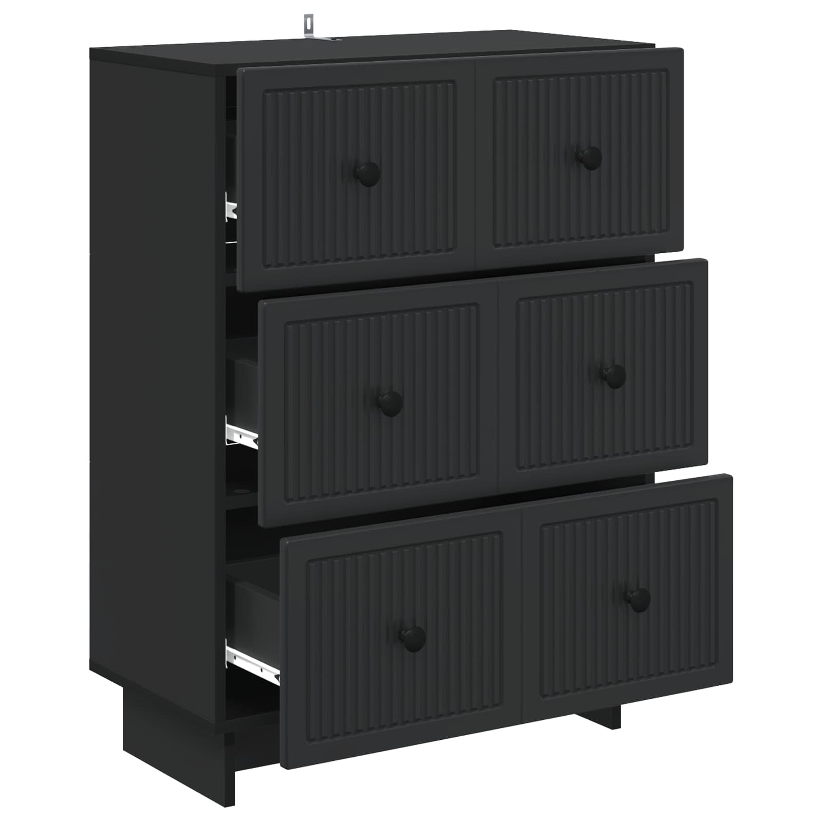 Ladenkast Zwart 66 x 34,5 x 90 cm Bewerkt hout