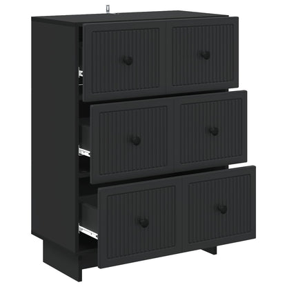 Ladenkast Zwart 66 x 34,5 x 90 cm Bewerkt hout