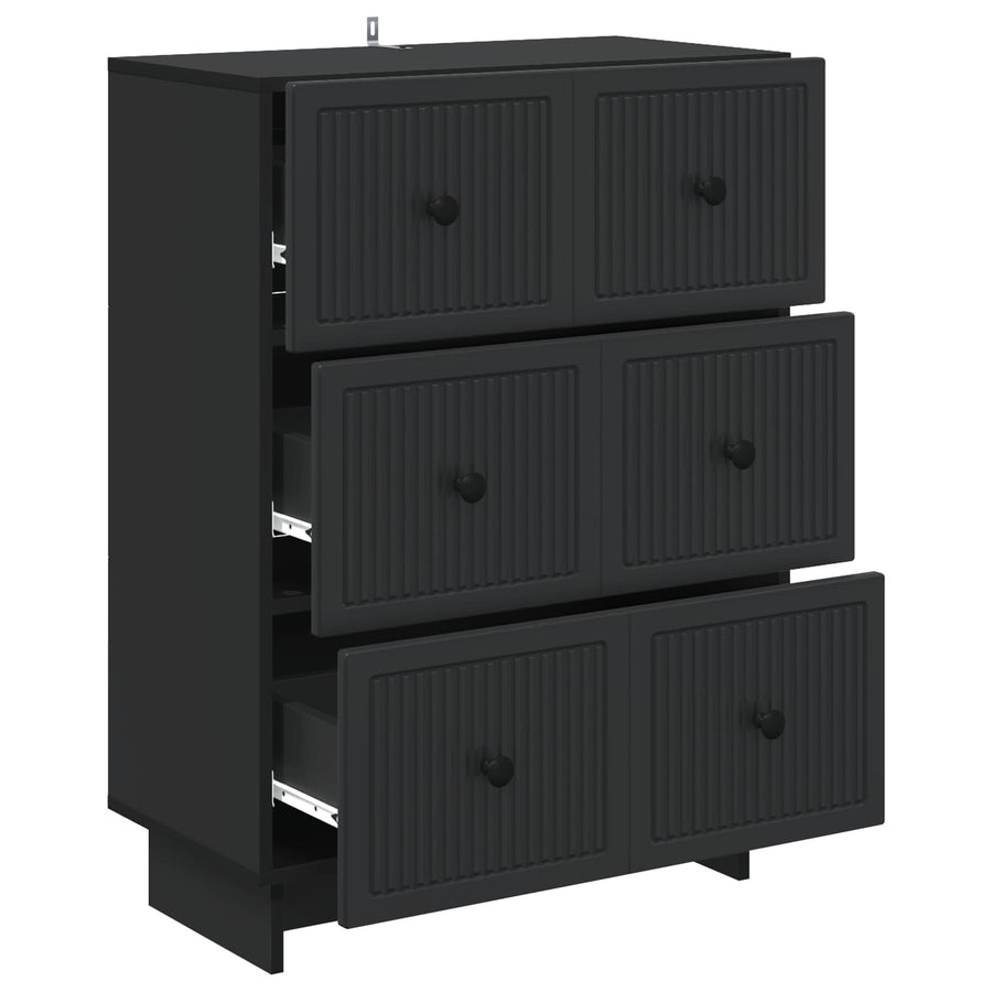 Ladenkast Zwart 66 x 34,5 x 90 cm Bewerkt hout