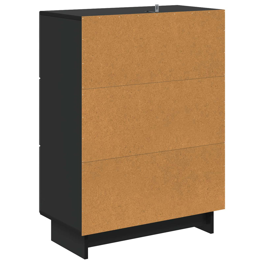 Ladenkast Zwart 66 x 34,5 x 90 cm Bewerkt hout