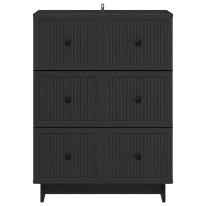 Ladenkast Zwart 66 x 34,5 x 90 cm Bewerkt hout