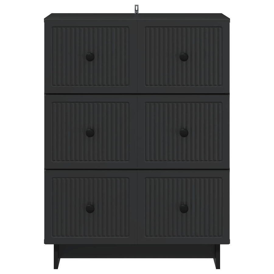 Ladenkast Zwart 66 x 34,5 x 90 cm Bewerkt hout