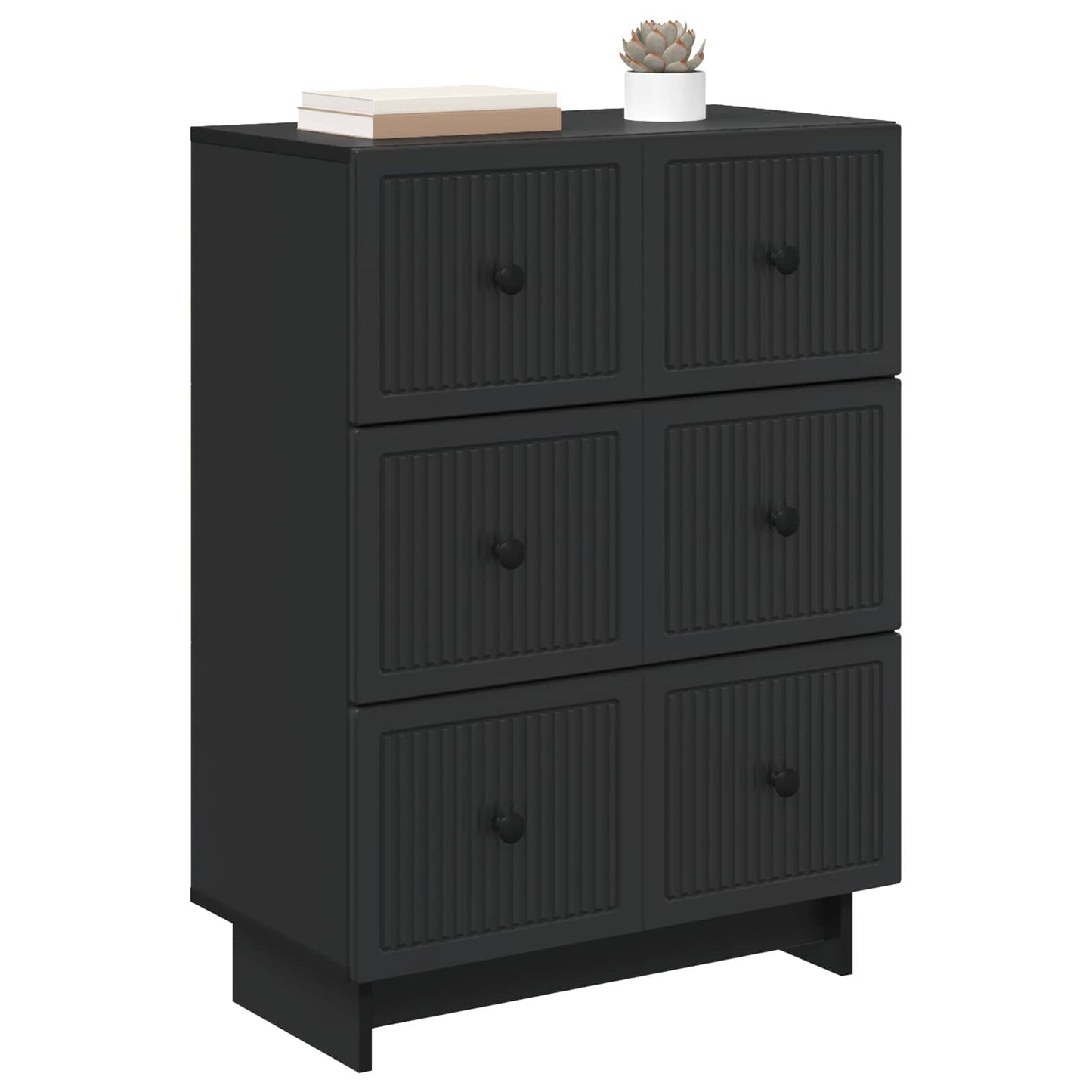 Ladenkast Zwart 66 x 34,5 x 90 cm Bewerkt hout