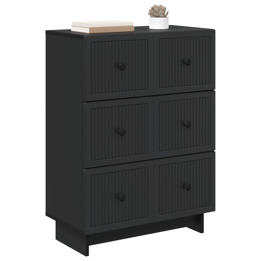 Ladenkast Zwart 66 x 34,5 x 90 cm Bewerkt hout