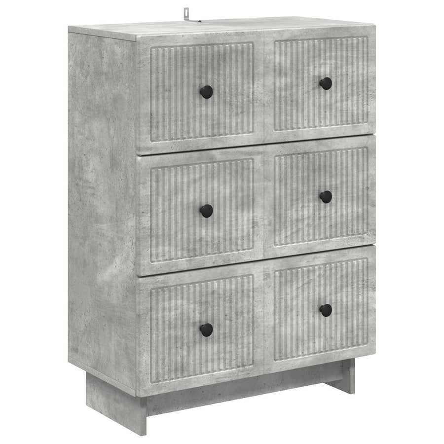 Ladenkast Betongrijs 66 x 34,5 x 90 cm Bewerkt hout