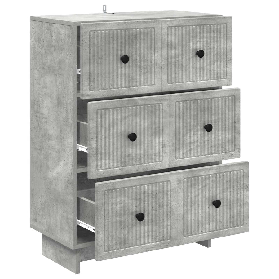 Ladenkast Betongrijs 66 x 34,5 x 90 cm Bewerkt hout