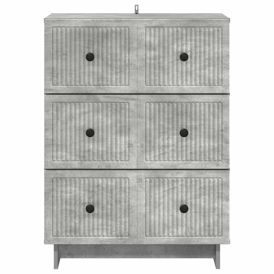 Ladenkast Betongrijs 66 x 34,5 x 90 cm Bewerkt hout