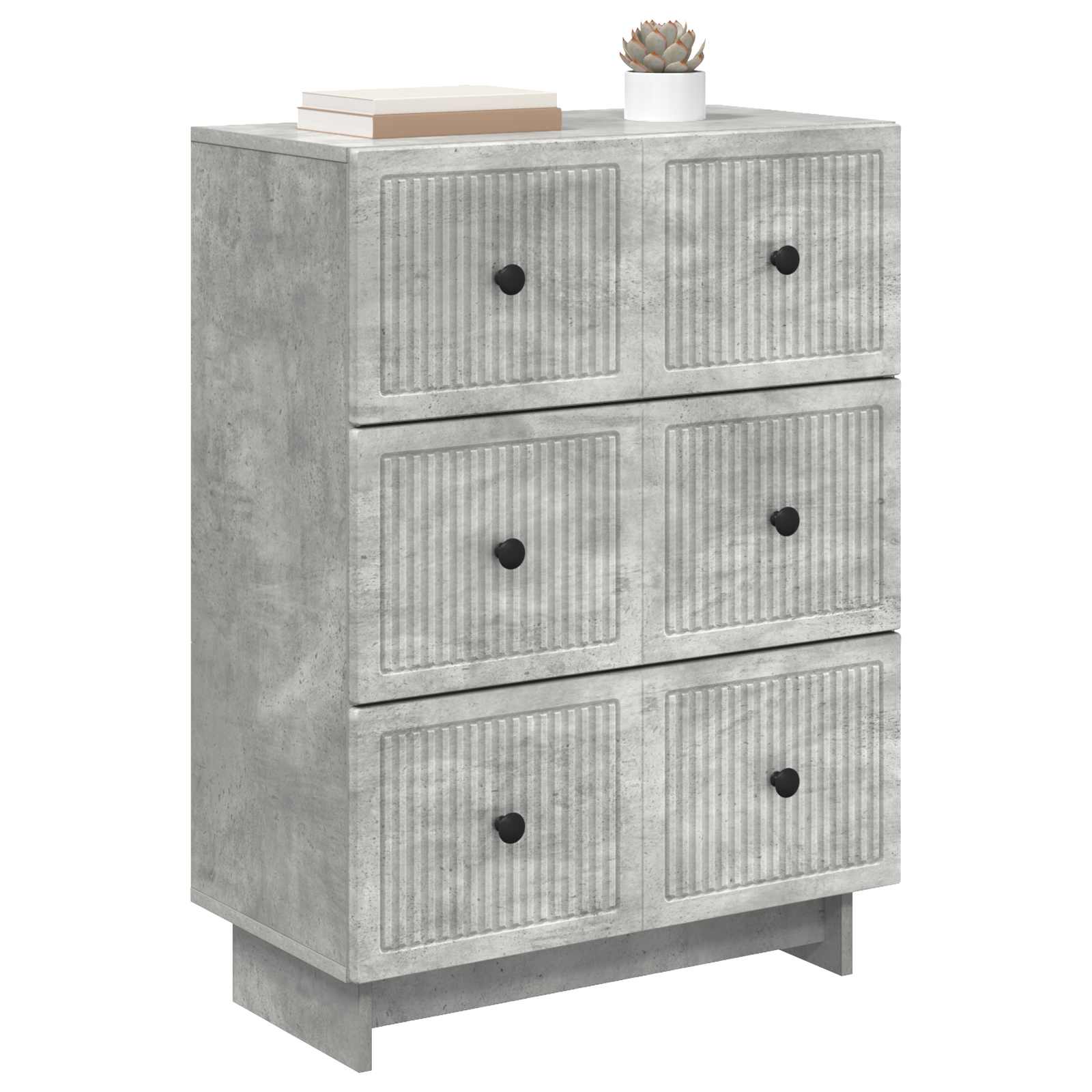 Ladenkast Betongrijs 66 x 34,5 x 90 cm Bewerkt hout