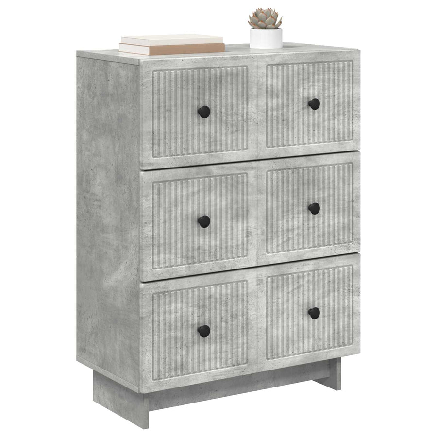Ladenkast Betongrijs 66 x 34,5 x 90 cm Bewerkt hout
