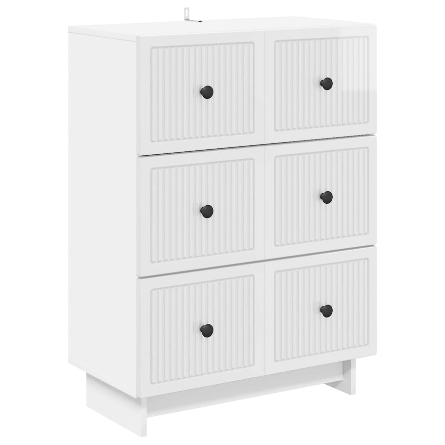 Ladenkast Hoogglans Wit 66 x 34,5 x 90 cm Bewerkt hout