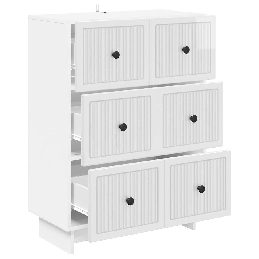 Ladenkast Hoogglans Wit 66 x 34,5 x 90 cm Bewerkt hout