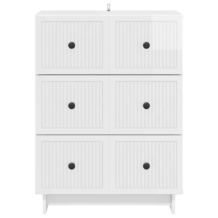 Ladenkast Hoogglans Wit 66 x 34,5 x 90 cm Bewerkt hout