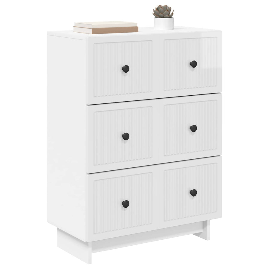 Ladenkast Hoogglans Wit 66 x 34,5 x 90 cm Bewerkt hout