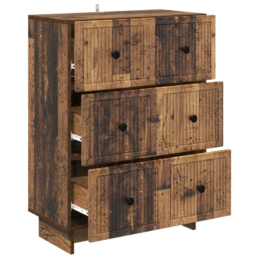 Ladenkast Oud hout 66 x 34,5 x 90 cm Bewerkt hout