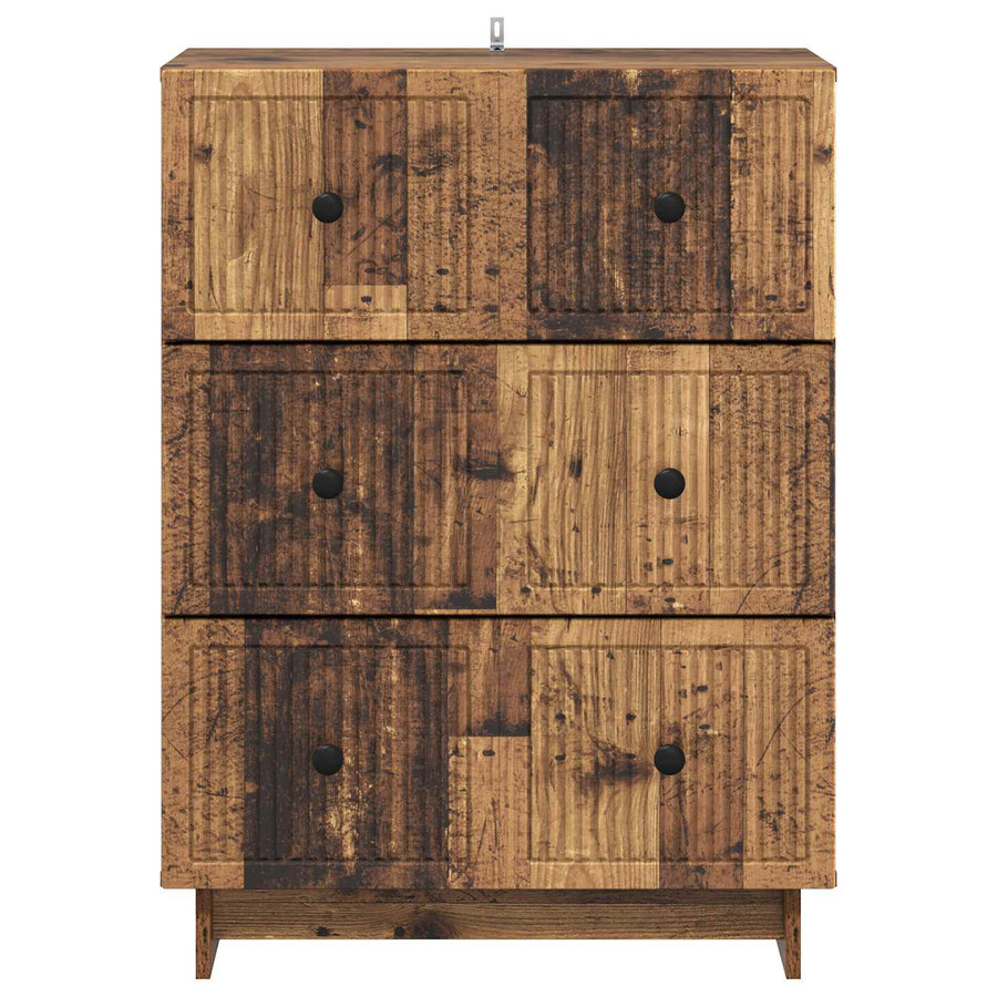 Ladenkast Oud hout 66 x 34,5 x 90 cm Bewerkt hout