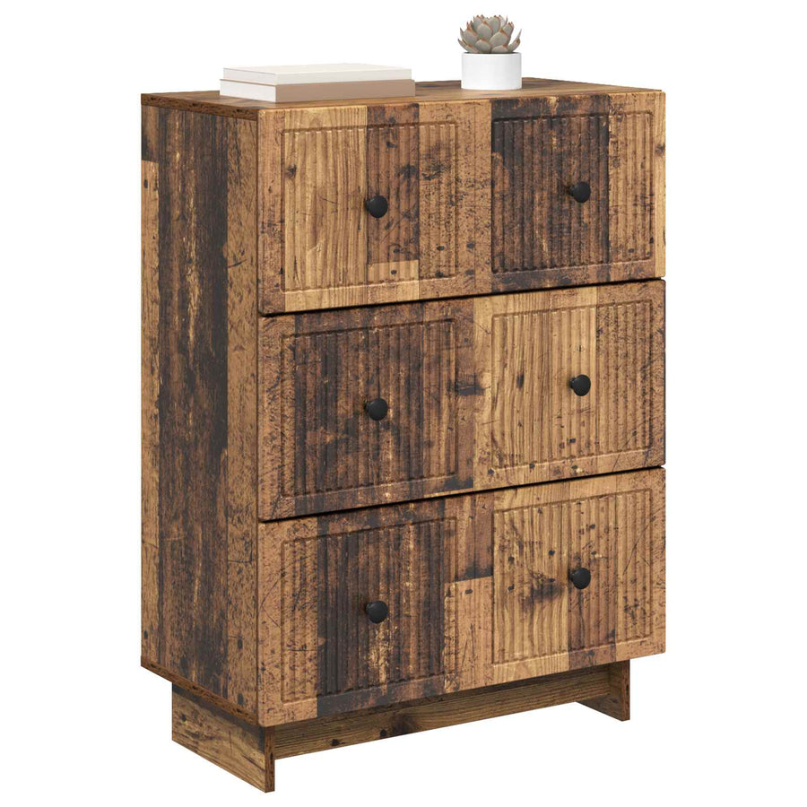 Ladenkast Oud hout 66 x 34,5 x 90 cm Bewerkt hout