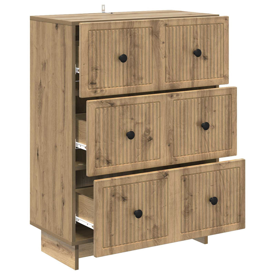 Ladenkast Artisanaal eiken 66 x 34,5 x 90 cm Bewerkt hout