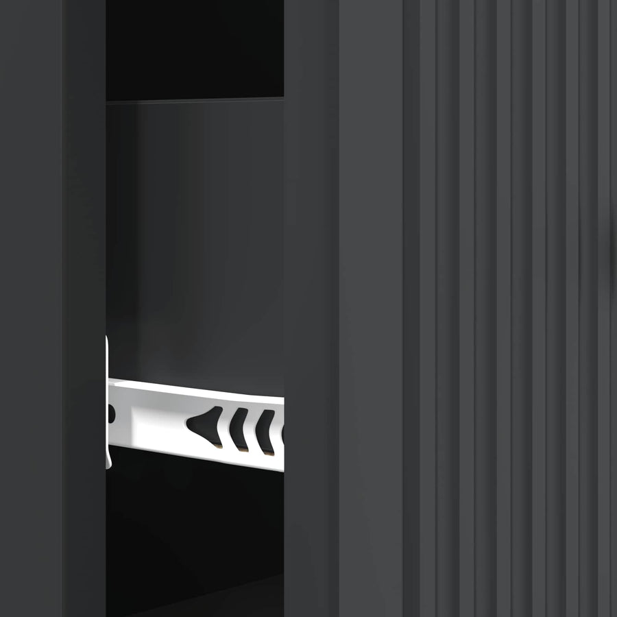 Ladenkast Zwart 33 x 34,5 x 90 cm Bewerkt hout