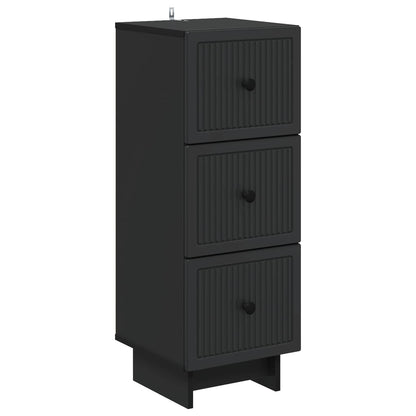 Ladenkast Zwart 33 x 34,5 x 90 cm Bewerkt hout