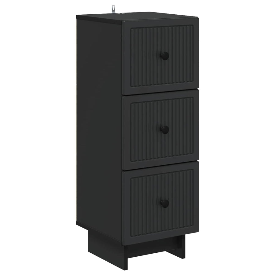 Ladenkast Zwart 33 x 34,5 x 90 cm Bewerkt hout