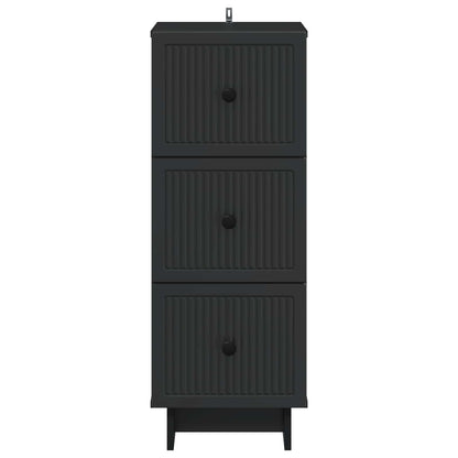 Ladenkast Zwart 33 x 34,5 x 90 cm Bewerkt hout