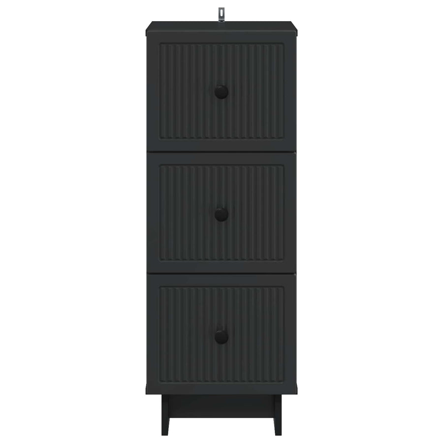 Ladenkast Zwart 33 x 34,5 x 90 cm Bewerkt hout