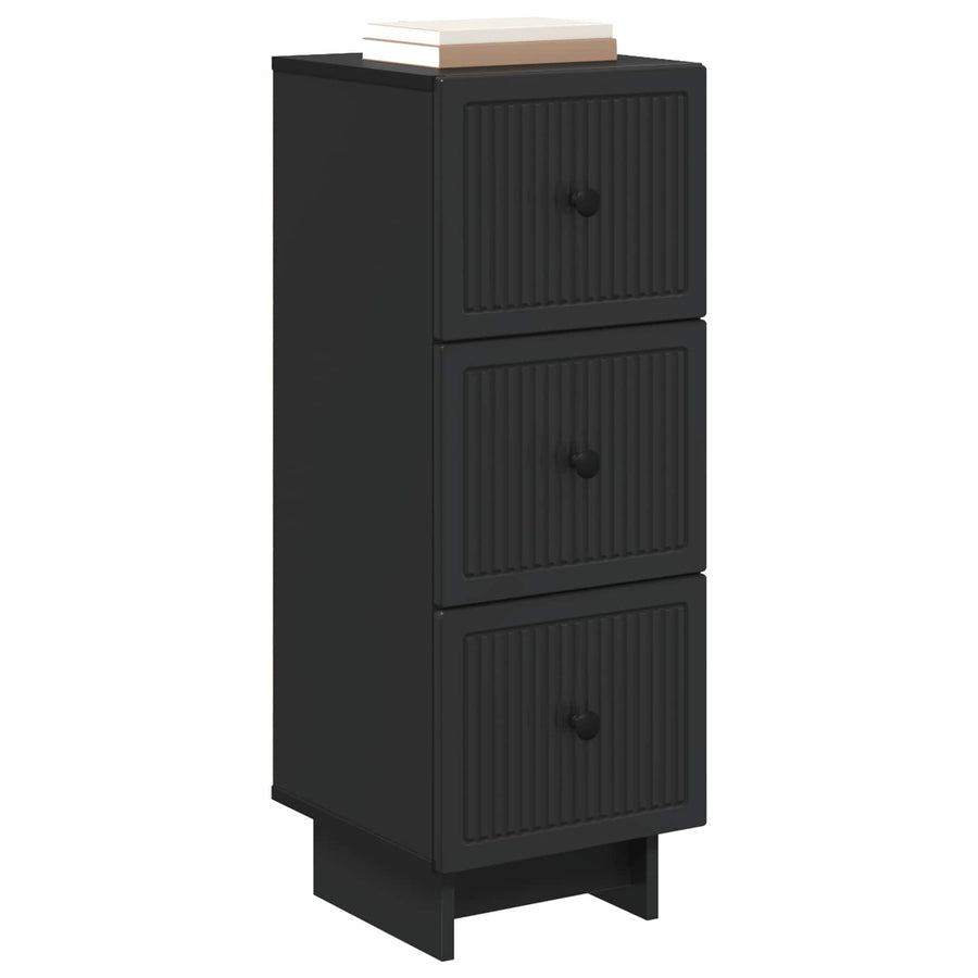 Ladenkast Zwart 33 x 34,5 x 90 cm Bewerkt hout