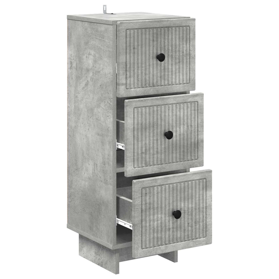 Ladenkast Betongrijs 33 x 34,5 x 90 cm Bewerkt hout
