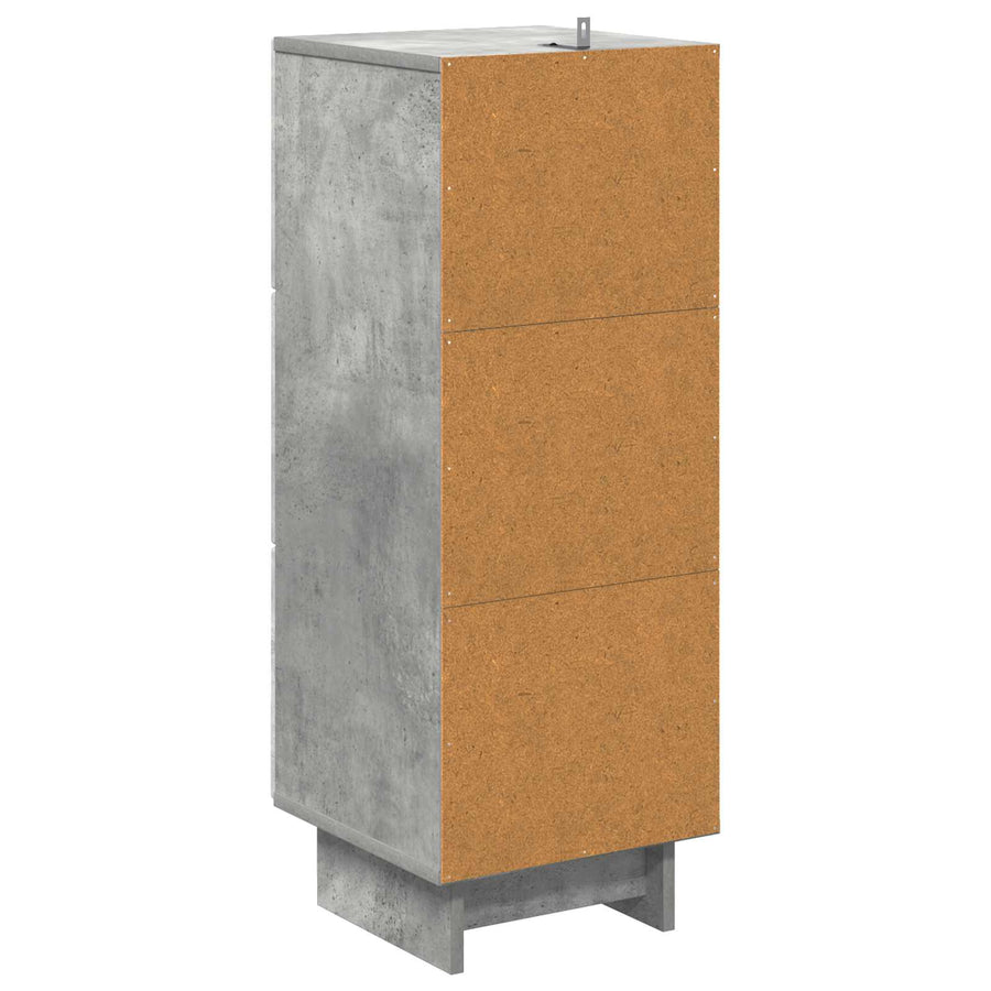 Ladenkast Betongrijs 33 x 34,5 x 90 cm Bewerkt hout
