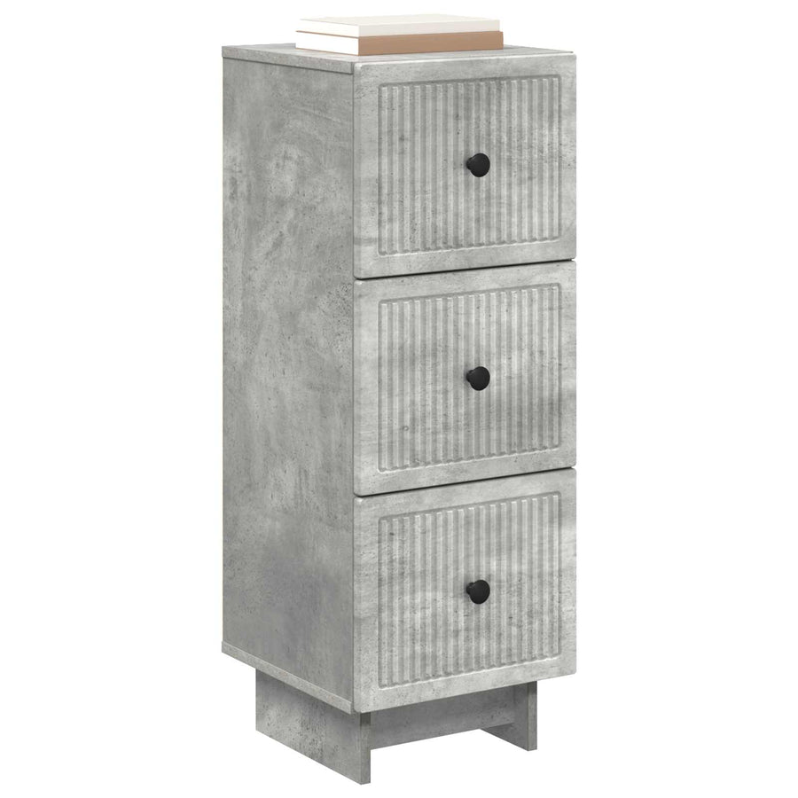 Ladenkast Betongrijs 33 x 34,5 x 90 cm Bewerkt hout