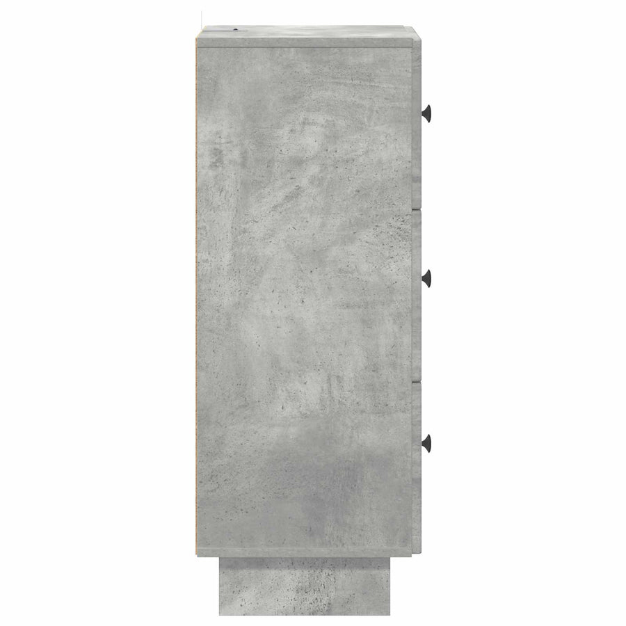 Ladenkast Betongrijs 33 x 34,5 x 90 cm Bewerkt hout