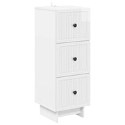 Ladekast 33x34,5x90 cm bewerkt hout hoogglans wit