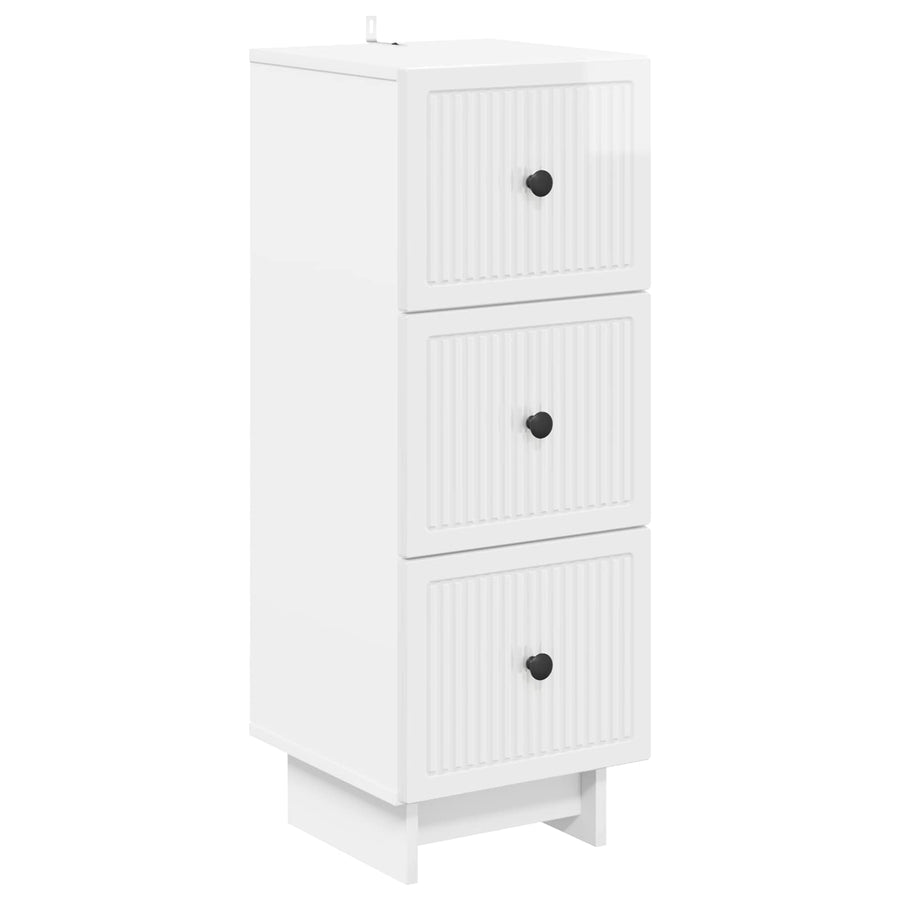 Ladenkast Hoogglans Wit 33 x 34,5 x 90 cm Bewerkt hout