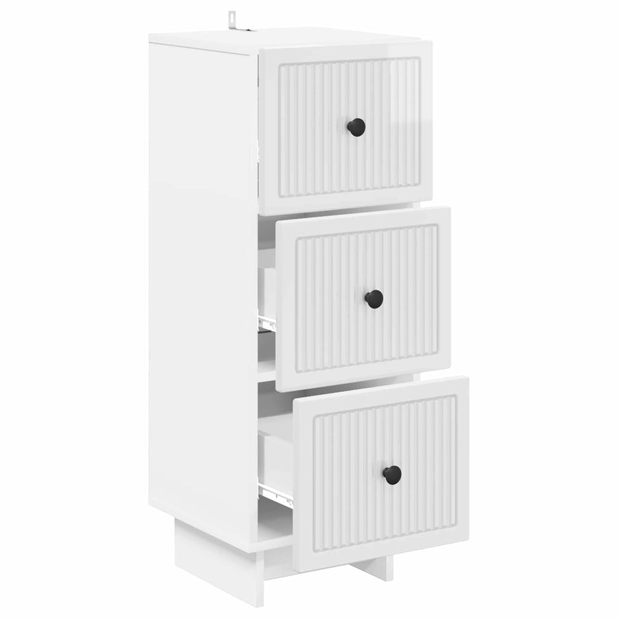 Ladenkast Hoogglans Wit 33 x 34,5 x 90 cm Bewerkt hout