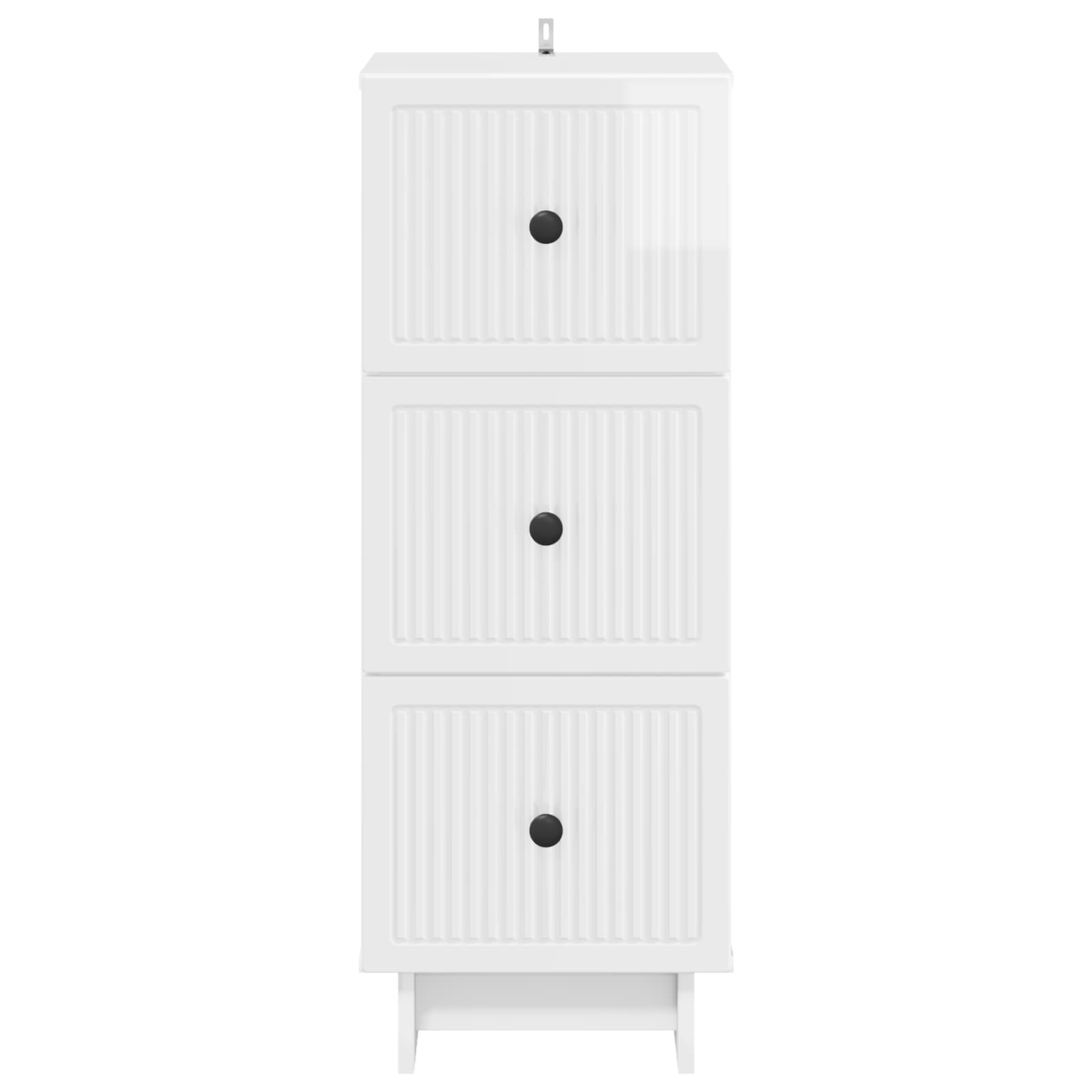 Ladenkast Hoogglans Wit 33 x 34,5 x 90 cm Bewerkt hout