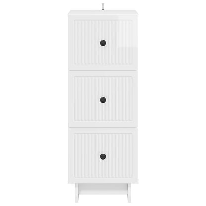 Ladenkast Hoogglans Wit 33 x 34,5 x 90 cm Bewerkt hout