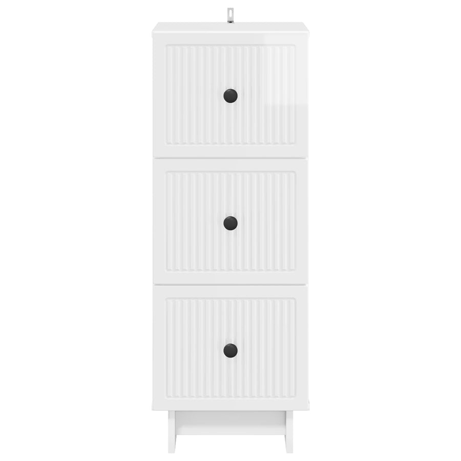 Ladenkast Hoogglans Wit 33 x 34,5 x 90 cm Bewerkt hout