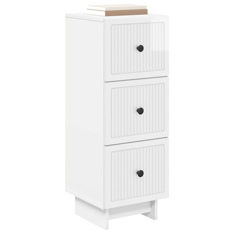 Ladenkast Hoogglans Wit 33 x 34,5 x 90 cm Bewerkt hout