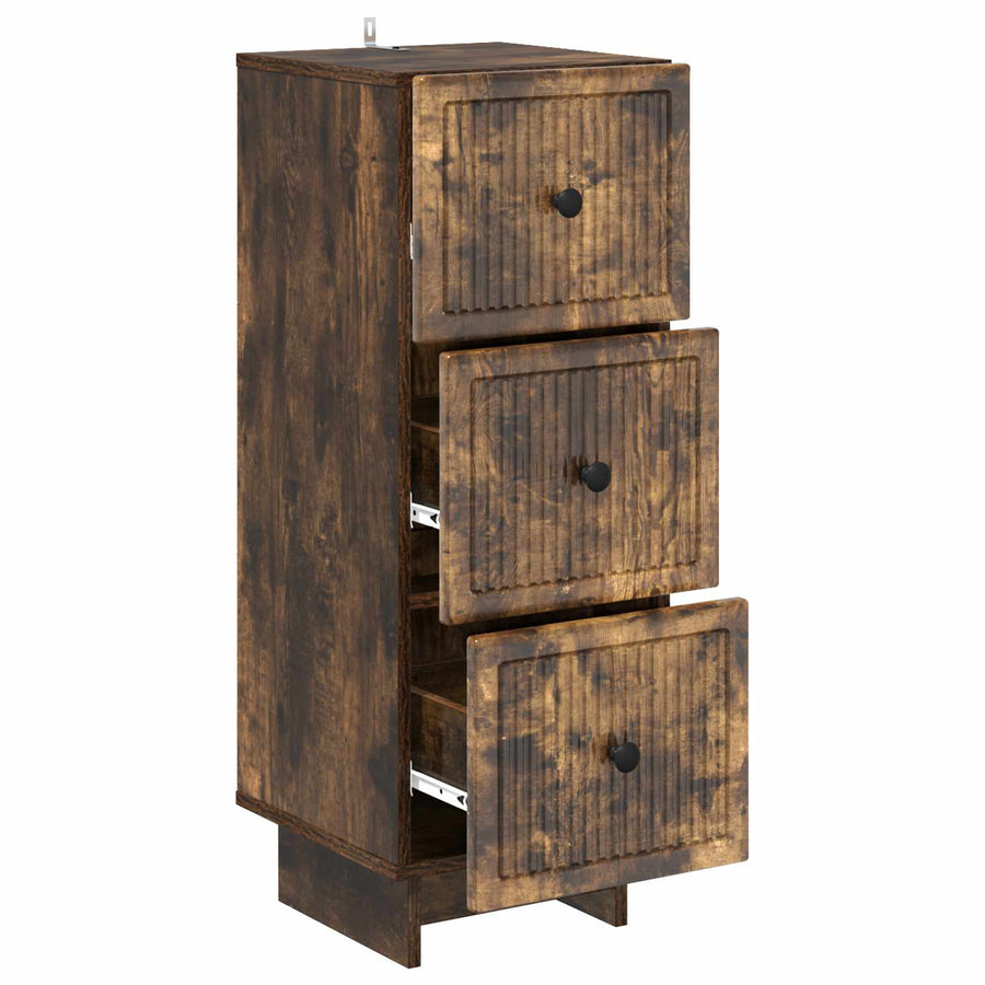Ladenkast Gerookt eiken 33 x 34,5 x 90 cm Bewerkt hout