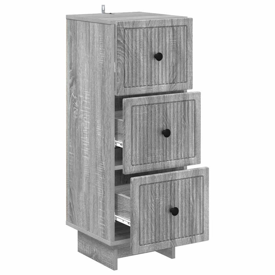 Ladenkast Grijs sonoma 33 x 34,5 x 90 cm Bewerkt hout