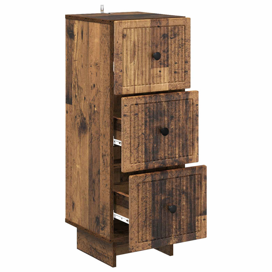 Ladenkast Oud hout 33 x 34,5 x 90 cm Bewerkt hout