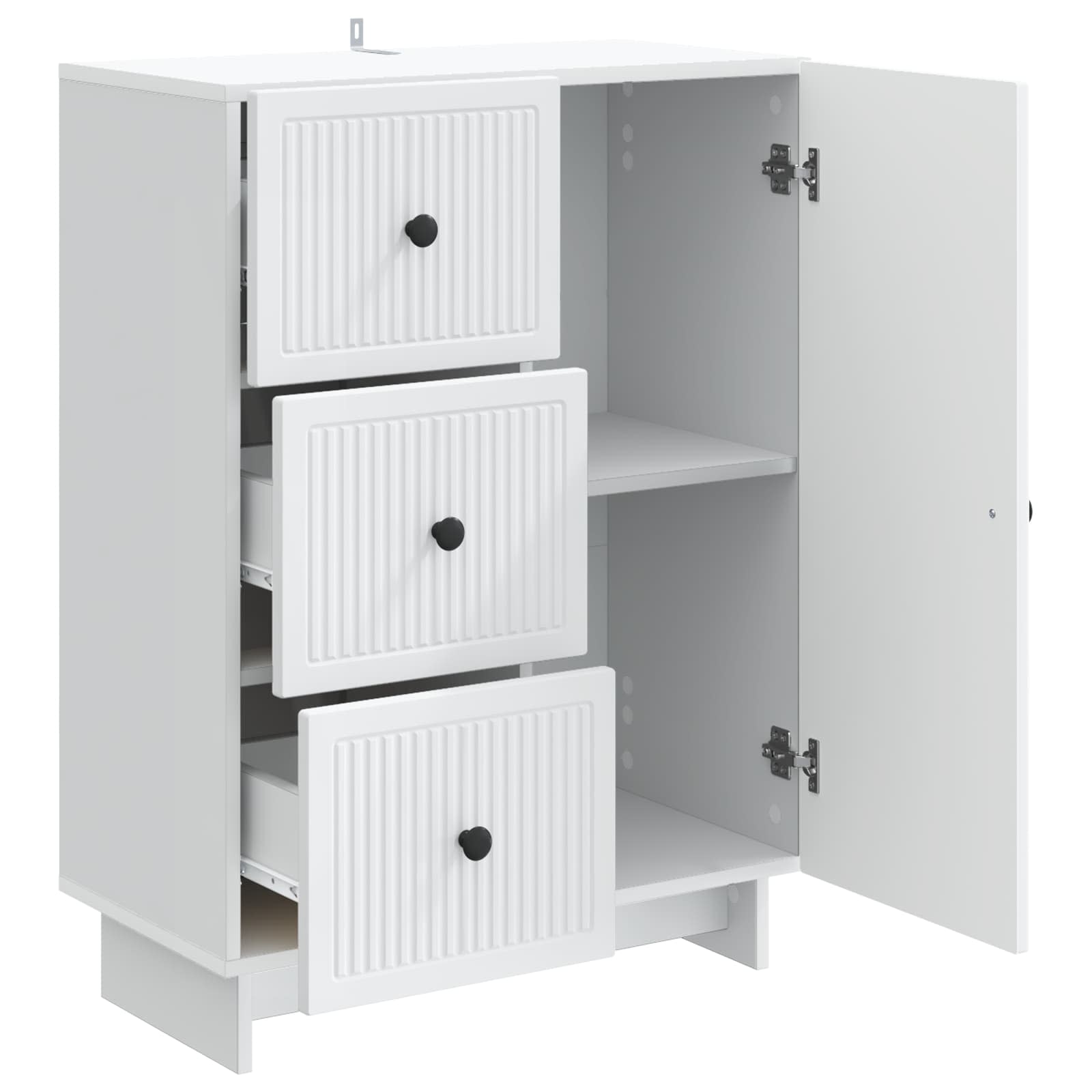 Dressoir met lade Wit 66 x 34,5 x 90 cm Bewerkt hout